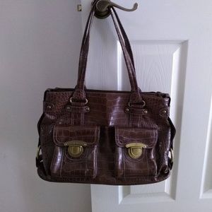 Kathy Van Zeeland Faux Crocodile Shopper Tote